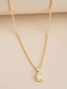 Kushal's Fashion Jewellery 925 Sterling Silver Gold-Plated Necklace