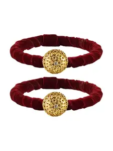 Vidhya Kangan Maroon Brass Bangles