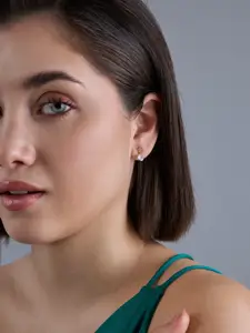 Kushal's Fashion Jewellery 92.5 Silver Gold-Plated Classic CZ-Studded Drop Earrings