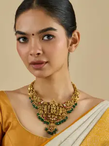 Kushal's Fashion Jewellery Embellished Bridal Temple Necklace