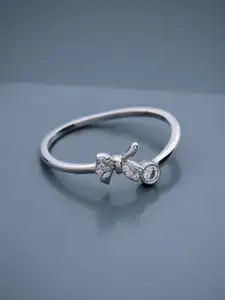 Kushal's Fashion Jewellery Rhodium-Plated 92.5 Pure Silver Finger Ring