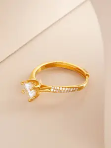 Kushal's Fashion Jewellery White Gold-Plated Ethnic 92.5 Pure Silver Finger Ring