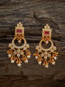 Kushal's Fashion Jewellery Embellished Bridal 92.5 Silver Crescent Chandbalis