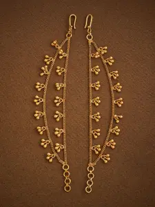 Kushal's Fashion Jewellery 92.5 Pure Silver Gold-Plated Ethnic Temple Matil