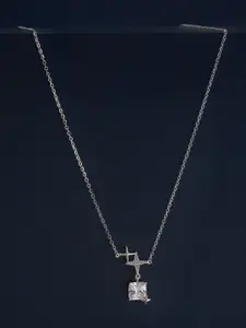 Kushal's Fashion Jewellery  92.5  Silver White Rhodium-Plated Necklace