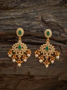 Kushal's Fashion Jewellery Embellished Bridal 92.5 Silver Zircon Drop Earrings