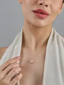 Kushal's Fashion Jewellery  92.5  Silver Rose Gold-Plated Necklace