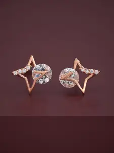 Kushal's Fashion Jewellery 92.5  Silver Rose Gold-Plated Star Shaped Studs