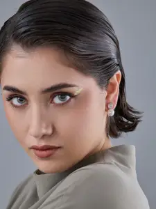 Kushal's Fashion Jewellery 92.5 Silver Rose Gold-Plated Pearls Beaded Drop Earrings