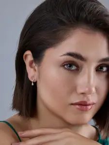 Kushal's Fashion Jewellery 92.5  Silver Gold-Plated Classic Drop Earrings