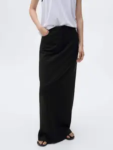 MANGO Solid Maxi Straight Skirt