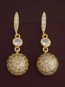Kushal's Fashion Jewellery 92.5  Silver Gold-Plated Zircon Classic Drop Earrings