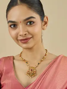 Kushal's Fashion Jewellery Embellished Bridal 92.5 Gold-Plated Zircon Necklace