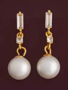 Kushal's Fashion Jewellery Gold-Plated 92.5  Silver Zircon Classic Drop Earrings