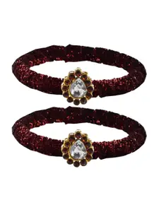 Vidhya Kangan Maroon Brass Bangles