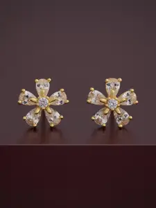 Kushal's Fashion Jewellery 92.5  Silver Gold-Plated Classic Studs Earrings