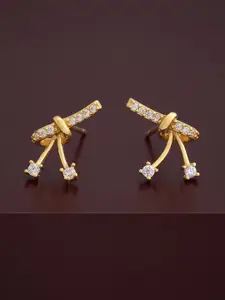 Kushal's Fashion Jewellery 92.5 Sterling Silver Gold-Plated Zircon Studs