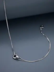 Kushal's Fashion Jewellery 92.5 Pure Silver Rhodium-Plated Anklet