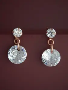 Kushal's Fashion Jewellery 92.5 Sterling Silver Rose Gold Plated Classic Drop Earrings