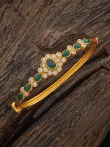 Kushal's Fashion Jewellery Embellished Bridal 92.5 Gold-Plated Zircon Studded Kada Bangle