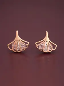 Kushal's Fashion Jewellery 92.5  Silver Rose Gold-Plated Classic Studs