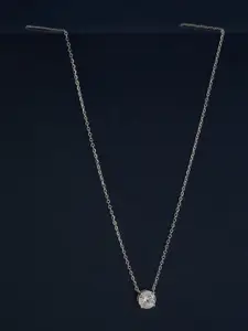 Kushal's Fashion Jewellery  92.5  Silver Rhodium-Plated Zirconia Studded Necklace