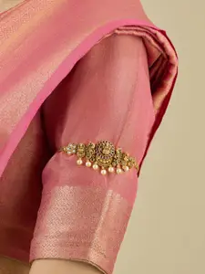 Kushal's Fashion Jewellery Embellished Bridal 92.5 Gold-Plated Crescent Chandbalis