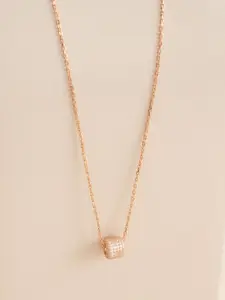 Kushal's Fashion Jewellery Women Sterling Silver Rose Gold-Plated Necklace