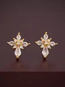 Kushal's Fashion Jewellery 92.5  Silver Gold Plated Party Studs Earrings