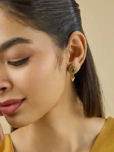 Kushal's Fashion Jewellery Embellished Bridal 92.5 Geometric Zircon Drop Earrings