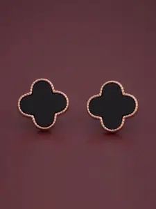 Kushal's Fashion Jewellery 92.5  Silver Rose Gold-Plated Classic Zircon Studs