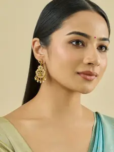 Kushal's Fashion Jewellery Embellished Bridal Contemporary Drop Earrings