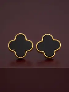 Kushal's Fashion Jewellery 92.5  Silver Gold-Plated Zircon Stone Studded Studs