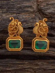 Kushal's Fashion Jewellery Embellished Bridal 92.5 Geometric Temple Drop Earrings