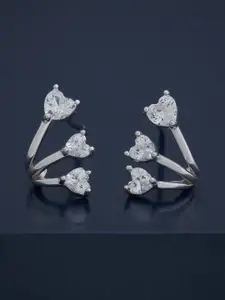 Kushal's Fashion Jewellery 92.5  Silver Rhodium-Plated Classic Zircon Studs