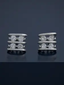 Kushal's Fashion Jewellery 92.5  Silver Rhodium-Plated Classic Studs