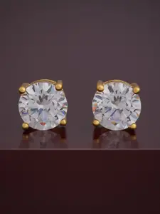 Kushal's Fashion Jewellery 92.5  Silver Gold-Plated Party Studs Earrings