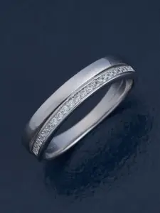 Kushal's Fashion Jewellery White Rhodium-Plated Party 92.5 Sterling Silver Finger Ring