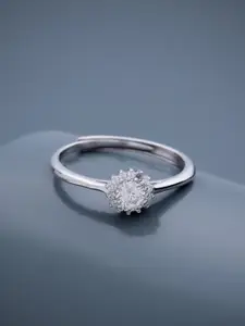 Kushal's Fashion Jewellery Rhodium-Plated 92.5 Pure Silver Finger Ring