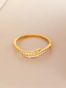 Kushal's Fashion Jewellery White Gold-Plated Ethnic 92.5 Pure Silver Finger Ring