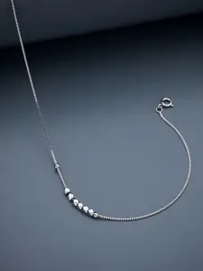 Kushal's Fashion Jewellery 92.5 Pure Silver Rhodium-Plated Anklet