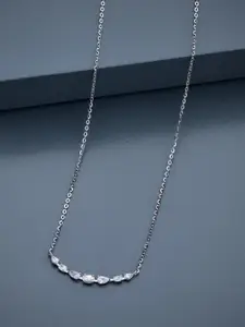 Kushal's Fashion Jewellery Women White Rhodium-Plated Party 92.5 Sterling Silver Necklace