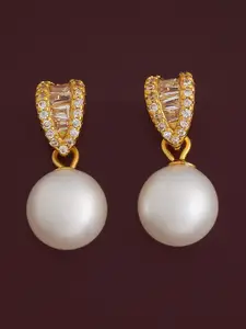 Kushal's Fashion Jewellery 92.5  Silver Pearl Classic Drop Earring