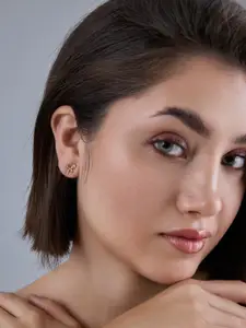 Kushal's Fashion Jewellery 92.5  Silver Gold-Plated Classic Studs