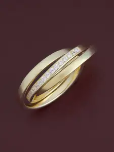 Kushal's Fashion Jewellery White Gold-Plated Party 92.5 Sterling Silver Finger Ring