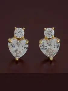 Kushal's Fashion Jewellery 92.5 Sterling Silver Gold Plated Zircon Quirky Studs Earrings
