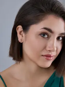 Kushal's Fashion Jewellery 92.5  Silver Gold Plated Party Studs Earrings