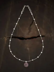 Kushal's Fashion Jewellery 92.5 Pure Silver-Plated Artificial Stones and Beads Necklace