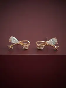 Kushal's Fashion Jewellery 92.5  Silver Rose Gold-Plated Classic Studs Earrings