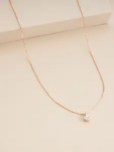 Kushal's Fashion Jewellery Women Sterling Silver Rose Gold-Plated Necklace